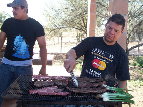 Julio cooking up great Sonoran beef!